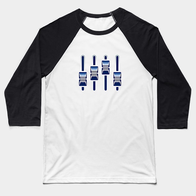 Blue Equalizer Knobs Baseball T-Shirt by bluerockproducts